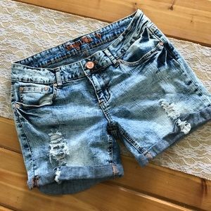 Distressed Denim Shorts